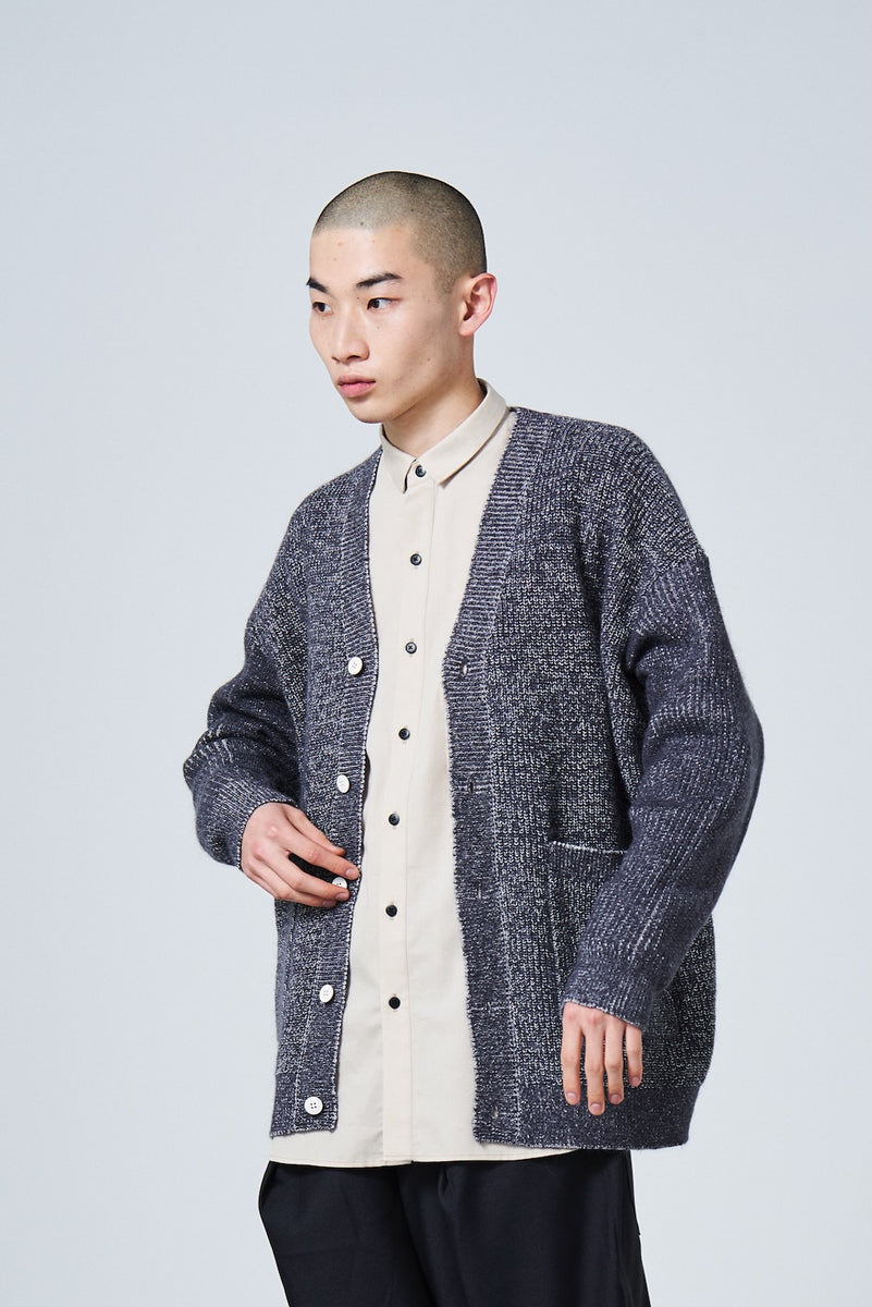 メランジニットカーディガン_charcoal grey – sneeuw_online store