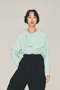 レターカラーブラウス_mint green