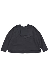 レターカラーブラウス_charcoal grey