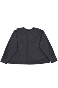 レターカラーブラウス_charcoal grey