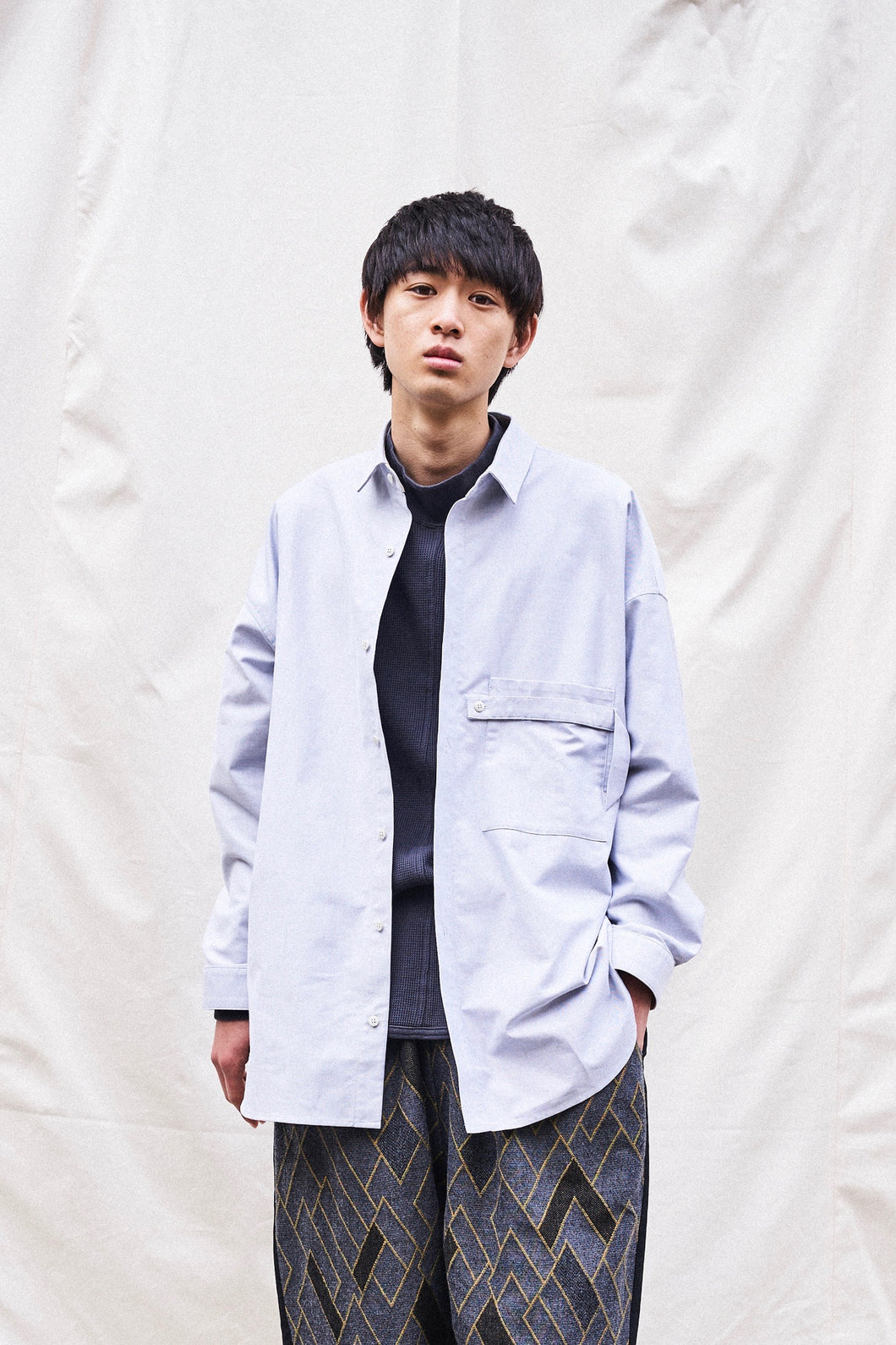 カップポケットシャツ_grey