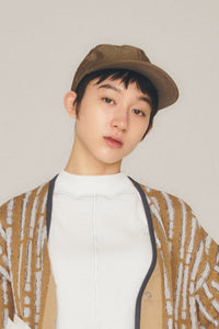 ウォッシュキルティングキャップ_brown