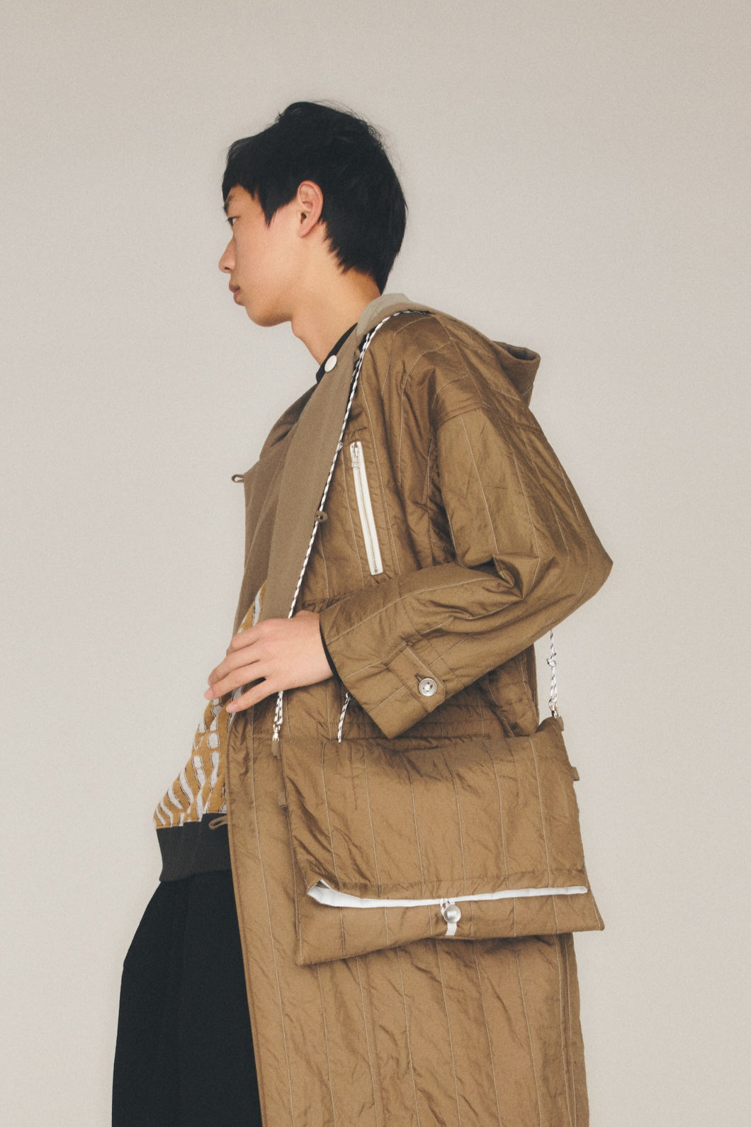ウォッシュトキルティングバッグ_brown