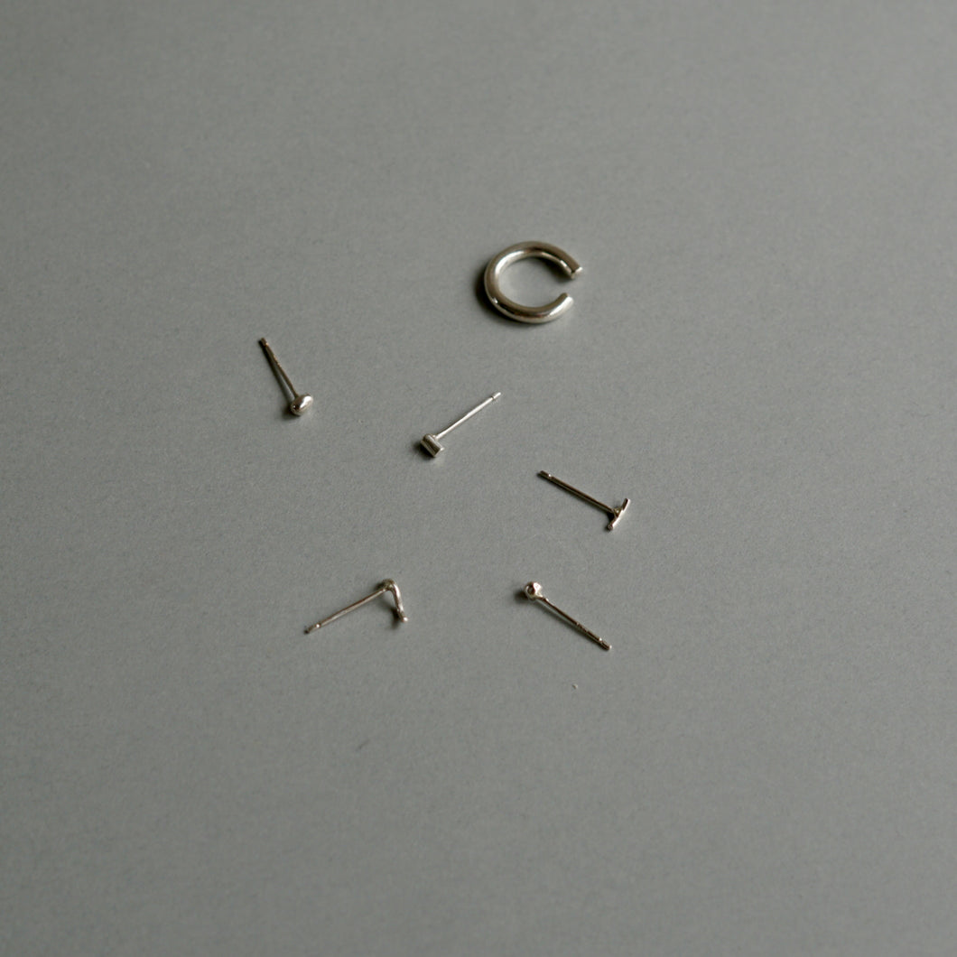 tiinei / linedraw　pierce _SILVER